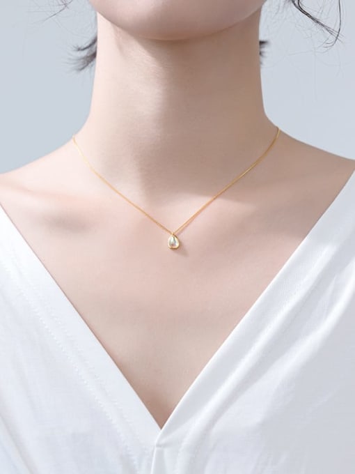Chris 925 Sterling Silver With 18k Gold Plated Delicate Water Drop Necklaces