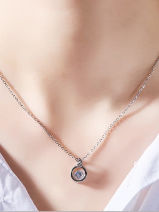 One Next 925 Sterling Silver With Platinum Plated Classic Constellation Dancing stone Necklaces