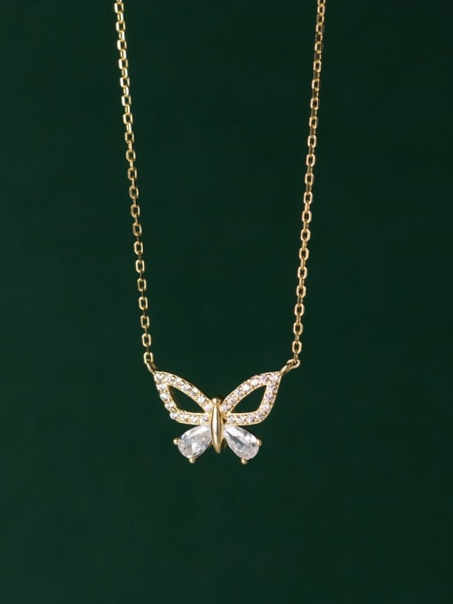 Chris 925 Sterling Silver With 18k Gold Plated Delicate Butterfly Birthday Necklaces