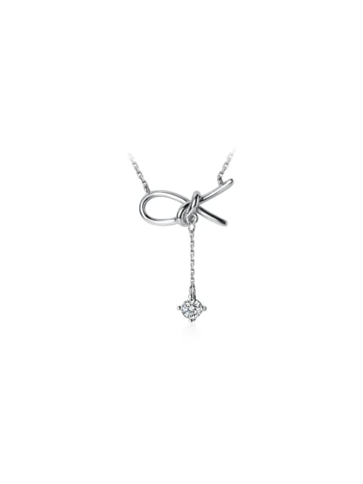 Chris 925 Sterling Silver With 18k Gold Plated Delicate Bowknot Necklaces