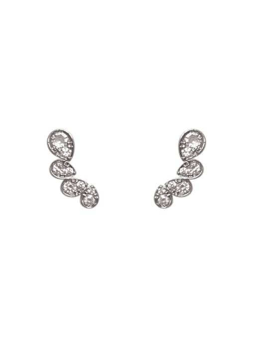 Chris 925 Sterling Silver With Cubic Zirconia Geometric Stud Earrings