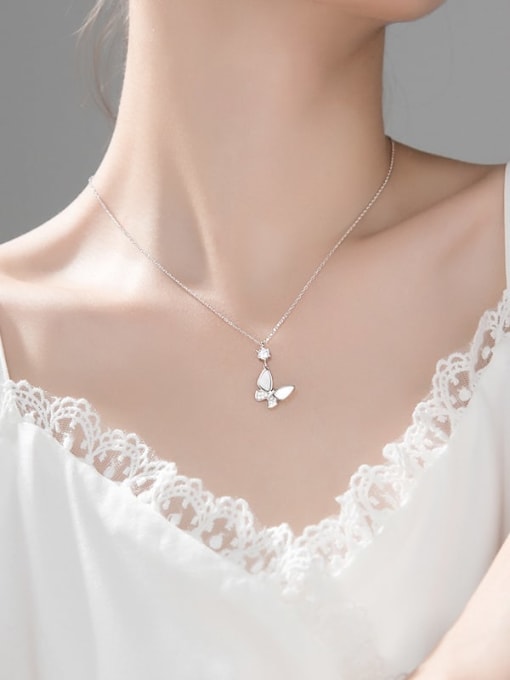 Chris 925 Sterling Silver With Rose Gold Plated Delicate Butterfly Necklaces