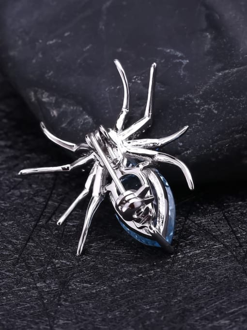 Tina 925 Sterling Silver With White Gold Plated Personalized Spider Brooches