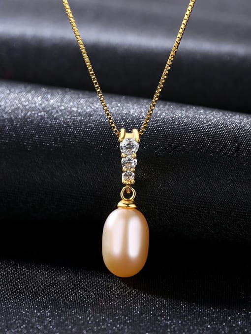 One Next 925 Sterling Silver With Freshwater Pearl Oval Necklaces