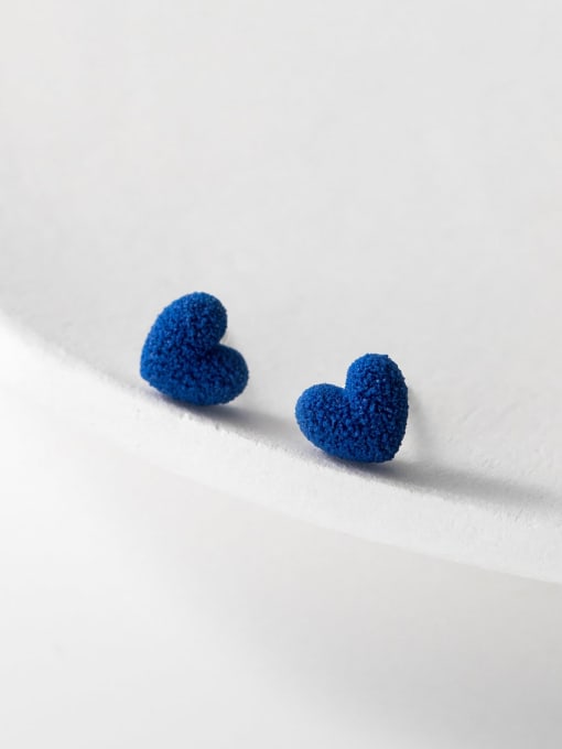 Chris 925 Sterling Silver With Cute Heart Birthday Stud Earrings