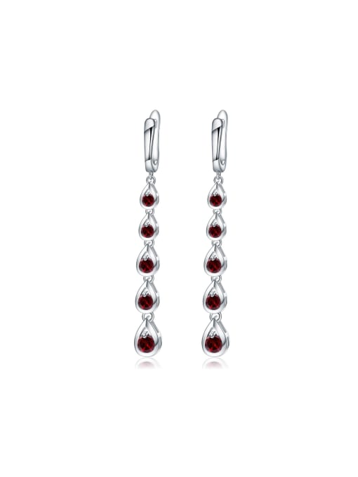 Tina 925 Sterling Silver With White Gold Plated Delicate Water Drop Drop Earrings