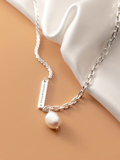 Chris 925 Sterling Silver With  Freshwater Pearl Necklaces