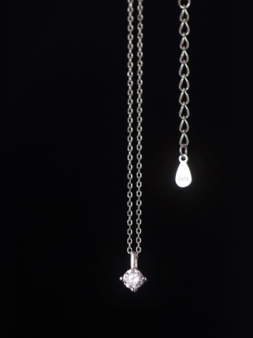 Chris 925 Sterling Silver With White Gold Plated Cubic Zirconia Necklaces