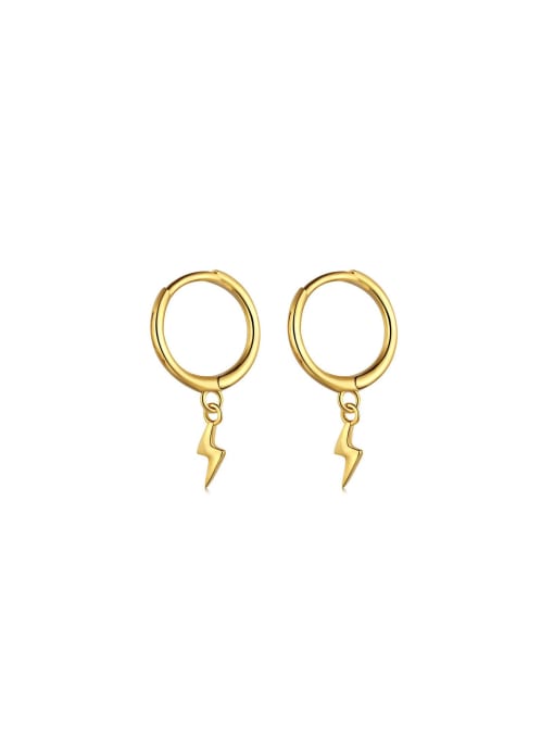 Arya 925 Sterling Silver With 18k Gold Plated Personalized Geometric Hoop Earrings