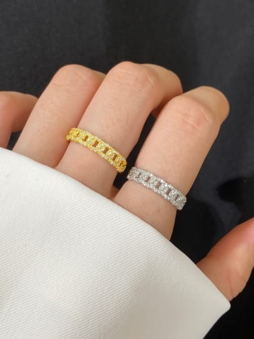 Arya 925 Sterling Silver With 18k Gold Plated Delicate Geometric Band Rings