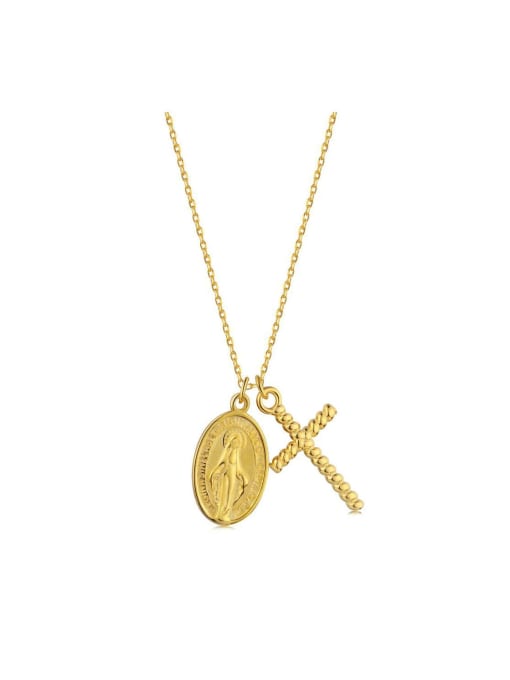 Arya 925 Sterling Silver With 18k Gold Plated Vintage Cross Necklaces