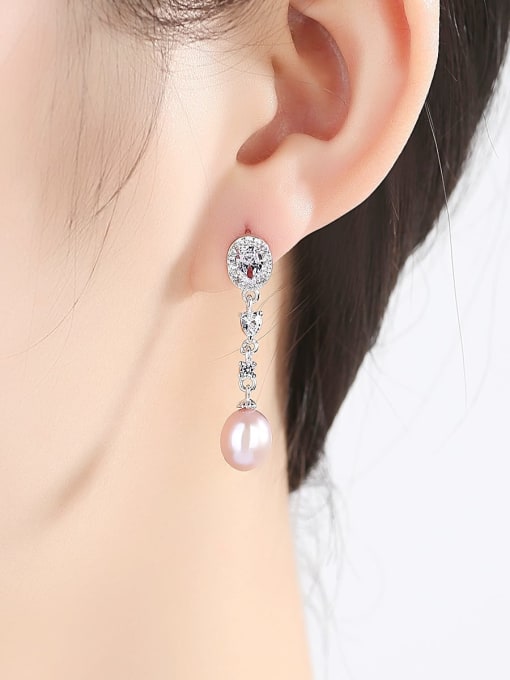 One Next 925 Sterling Silver With Freshwater Pearl Stud Earring