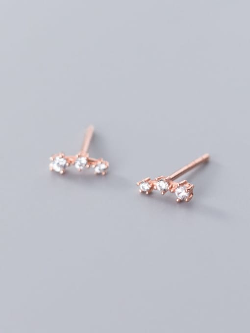 Chris 925 Sterling Silver With 18k Gold Plated Delicate Geometric Stud Earrings