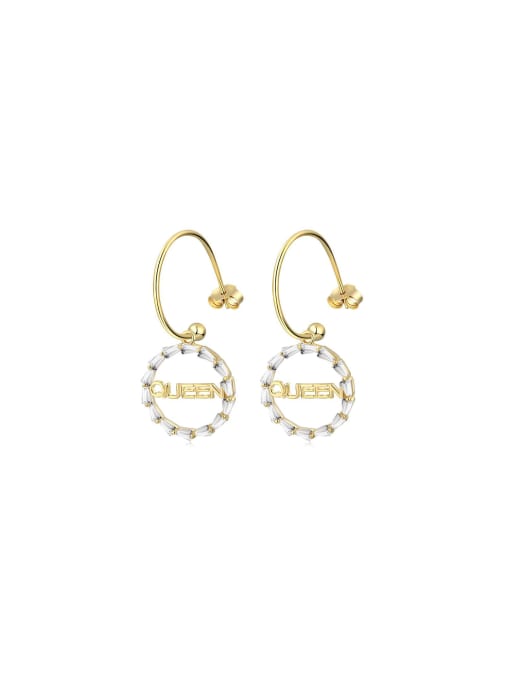 Arya 925 Sterling Silver With 18k Gold Plated Delicate Round Drop Earrings