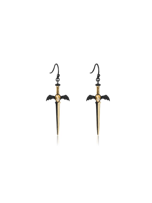 Tina 925 Sterling Silver With 18k Gold Plated Personalized Cross Drop Earrings