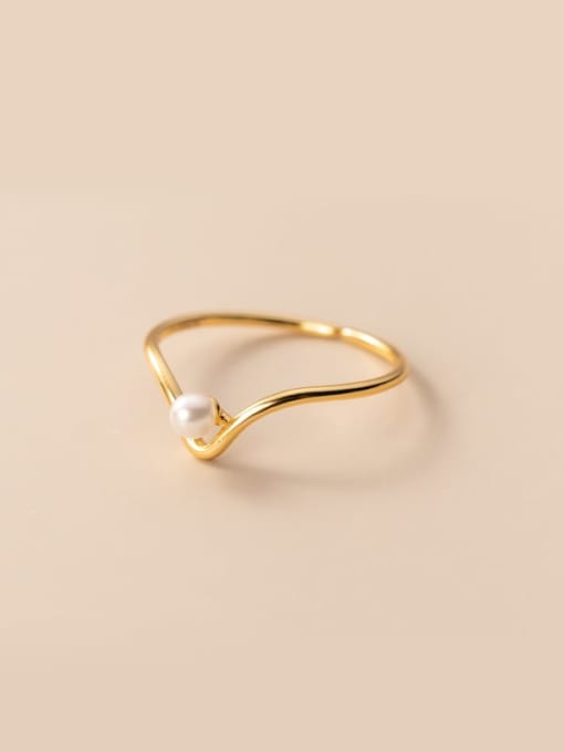 Chris 925 Sterling Silver With 18k Gold Plated Delicate Geometric Rings