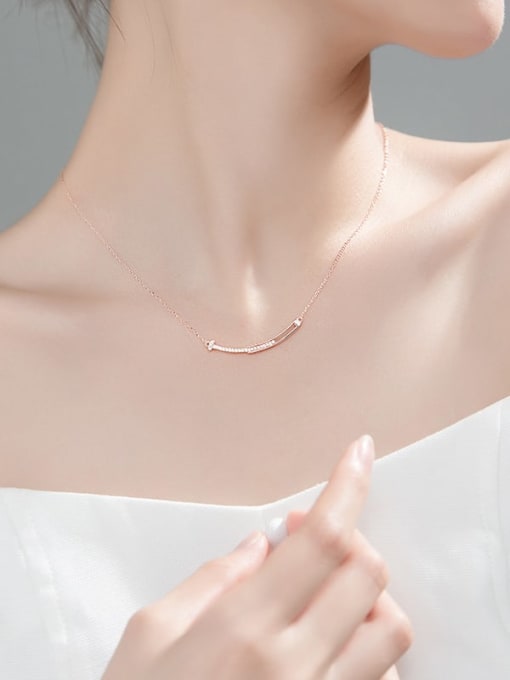 Chris 925 Sterling Silver With Rose Gold Plated Delicate Geometric Necklaces