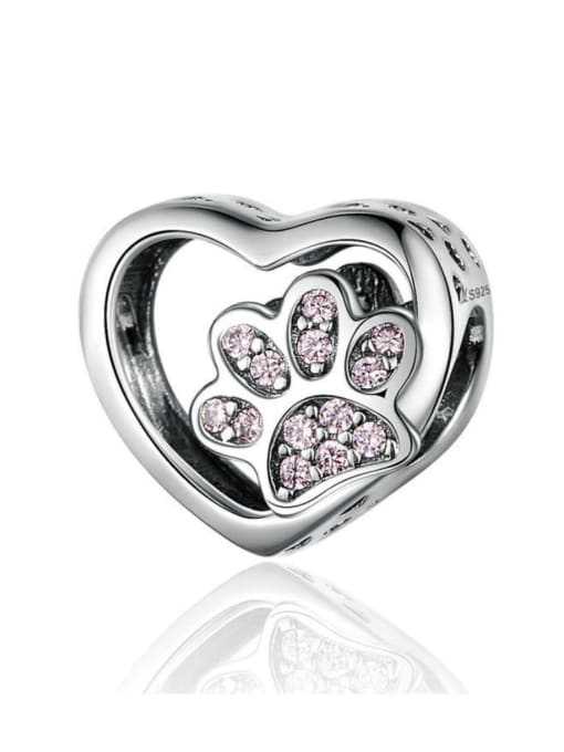 Maja 925 silver cute pet footprints charm