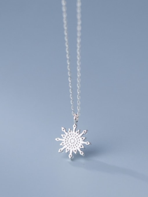 Chris 925 Sterling Silver With White Gold Plated Delicate Flower Birthday Necklaces