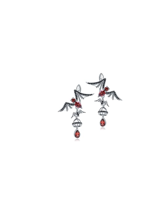 Tina 925 Sterling Silver With Antique Silver Plated Personalized Animal Drop Earrings