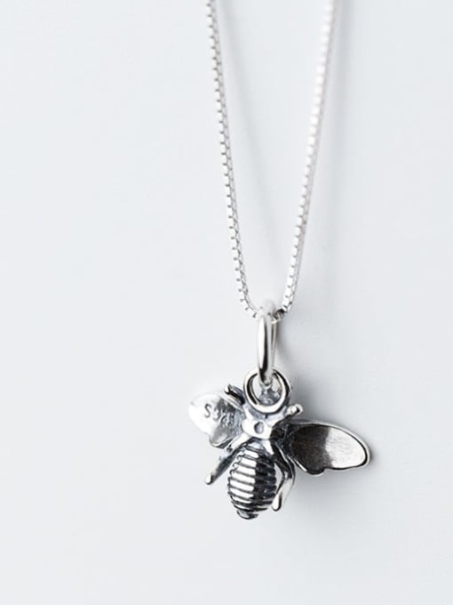 Chris 925 Sterling Silver With Antique Silver Plated Personalized Insect Necklaces