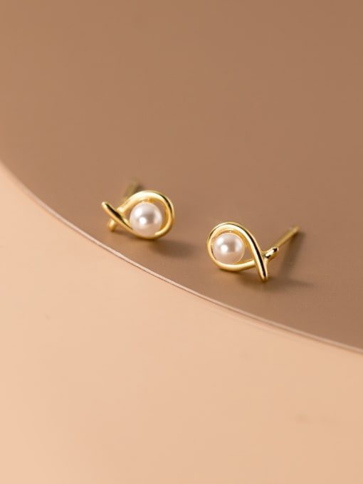 Chris 925 Sterling Silver With 18k Gold Plated Delicate Face Stud Earrings