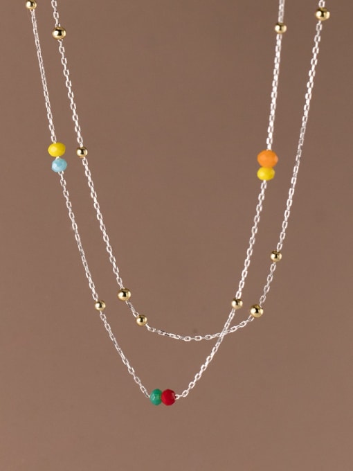 Chris 925 Sterling Silver With 18k Gold Plated Delicate Geometric Necklaces