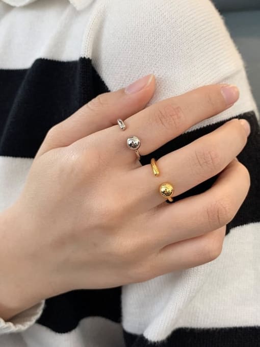 Arya 925 Sterling Silver With 18k Gold Plated Simplistic Geometric Band Rings