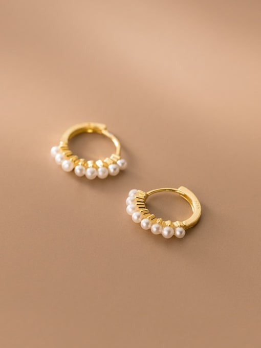 Chris 925 Sterling Silver With 18k Gold Plated Delicate Geometric Hoop Earrings