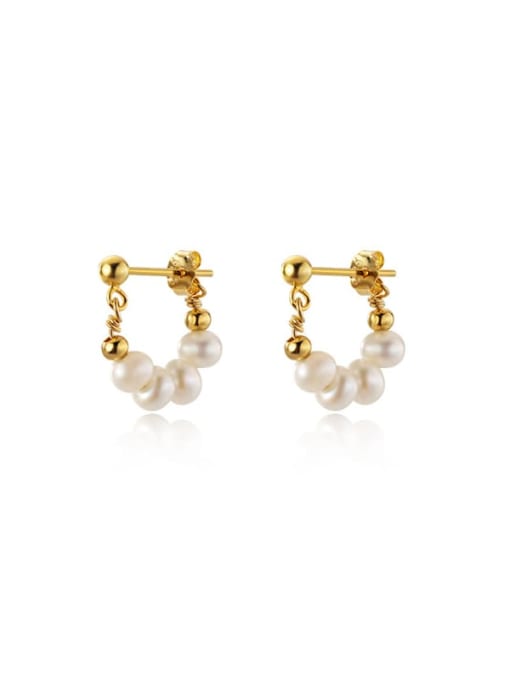 Chris 925 Sterling Silver With 18k Gold Plated Delicate Geometric Earrings