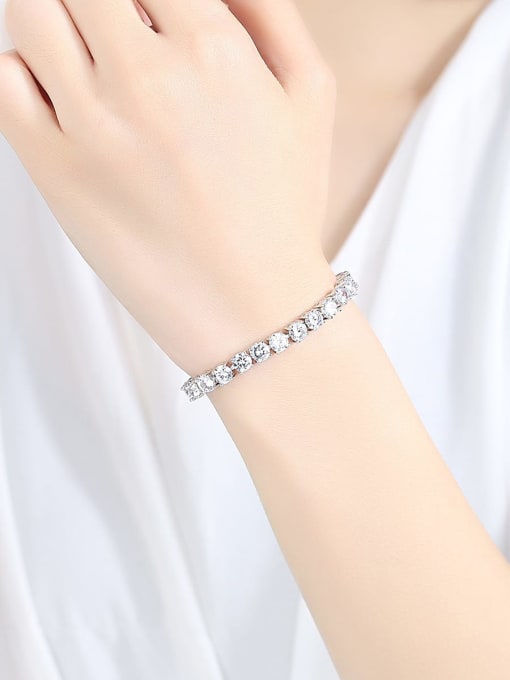 One Next AAA+Cubic Zircon,Tennis round deluxe Bracelet,Platinum plated