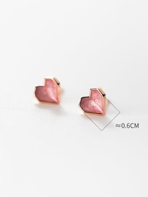 Chris 925 Sterling Silver With 18k Gold Plated Delicate Heart Stud Earrings