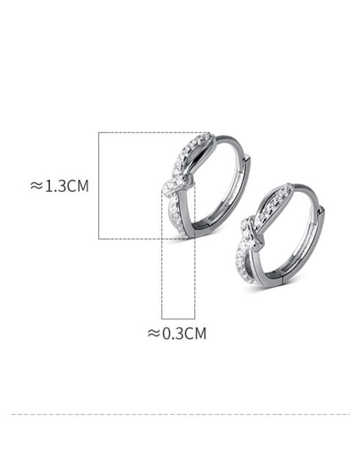 Chris 925 Sterling Silver With  Cubic Zirconia Geometric Hoop Earrings