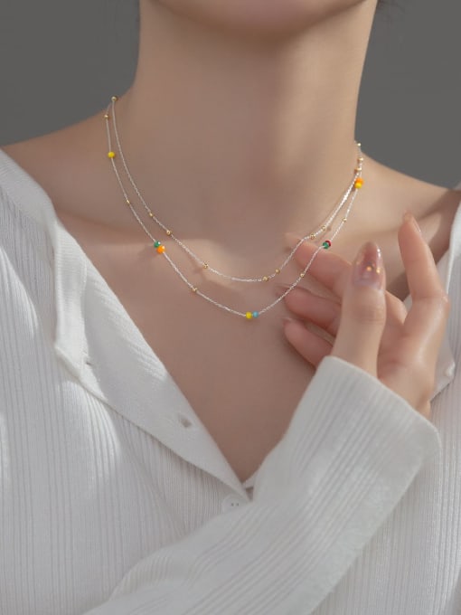 Chris 925 Sterling Silver With 18k Gold Plated Delicate Geometric Necklaces