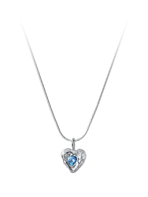 Chris 925 Sterling Silver With Silver Plated Delicate Heart Necklaces