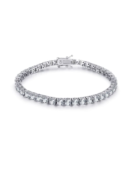 One Next AAA+Cubic Zircon 5.0mm,White,Tennis Bracelet,Four-claw inlay