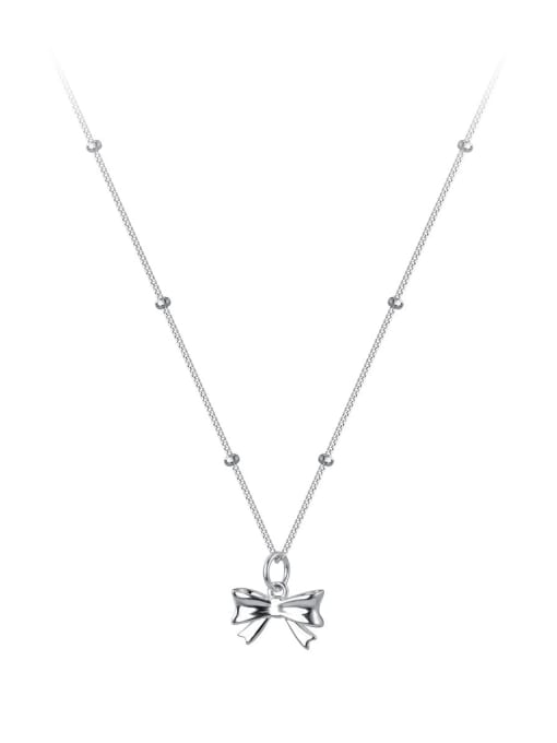 Chris 925 Sterling Silver With 18k Gold Plated Delicate Bowknot Necklaces