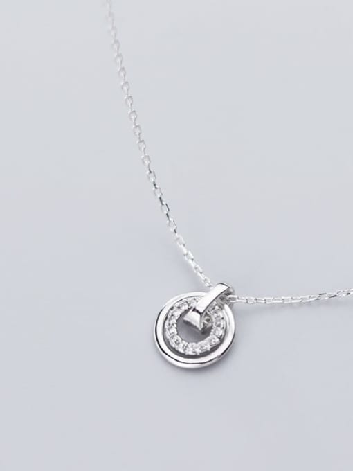 Chris 925 Sterling Silver With Cubic Zirconia Round Necklaces