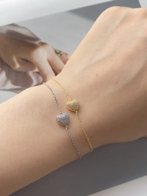 Arya 925 Sterling Silver With 18k Gold Plated Delicate Heart Bracelets