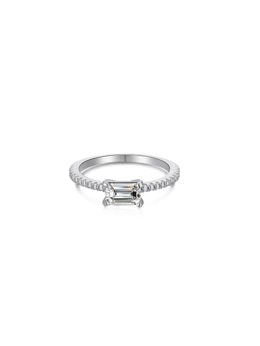 Arya 925 Sterling Silver With White Gold Plated Delicate Geometric Wedding Multistone Rings