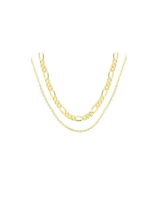 Arya 925 Sterling Silver With 18k Gold Plated Personalized Chain Multi Strand Necklaces