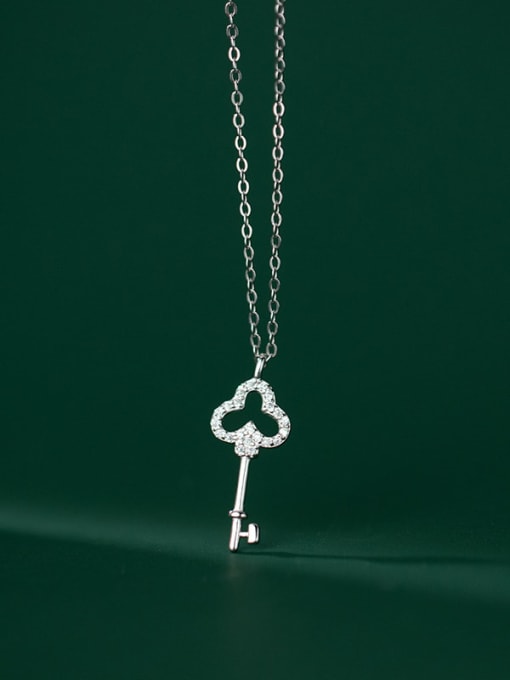 Chris 925 Sterling Silver With 18k Gold Plated Key Delicate Birthday Necklaces