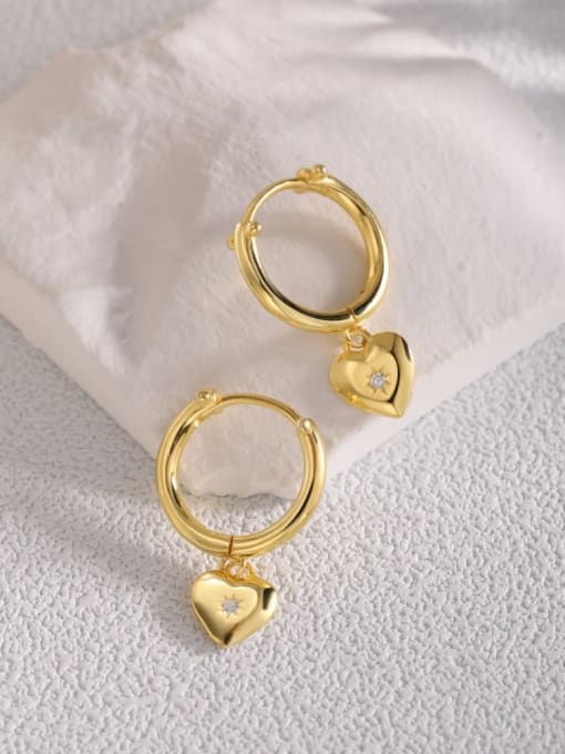 Arya 925 Sterling Silver With 18k Gold Plated Personalized Heart Stud Earrings