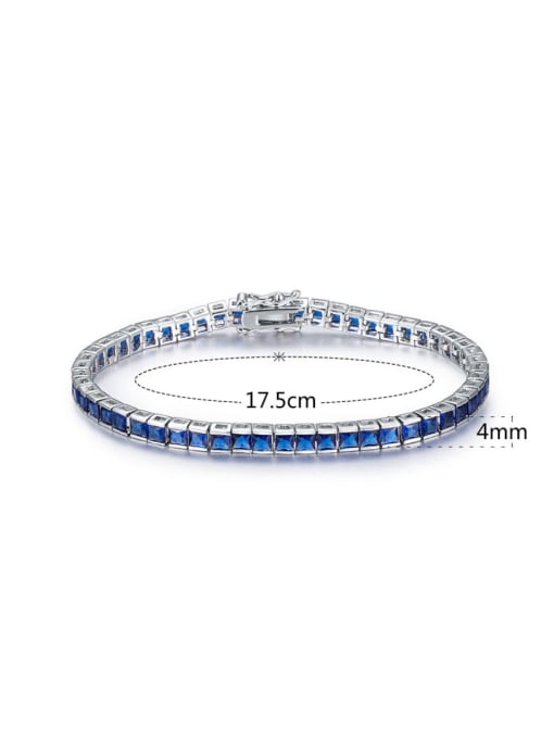 One Next AAA+Cubic Zircon 4.0mm,Square,colour,Tennis bracelets ,Platinum-plated