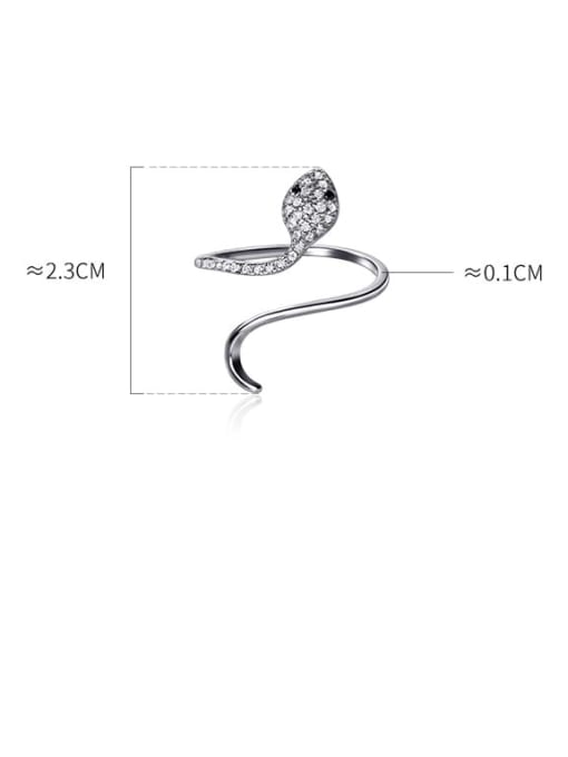 Chris 925 Sterling Silver With Cubic Zirconia Snake Statement Rings