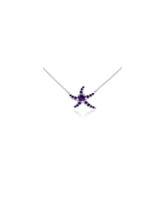 Tina 925 Sterling Silver With White Gold Plated Delicate Star Necklaces