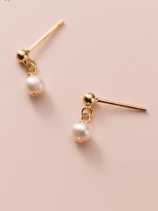 Chris 925 Sterling Silver With 18k Gold Plated Delicate Ball Earrings