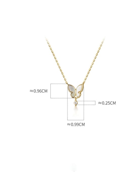 Chris 925 Sterling Silver With 18k Gold Plated Delicate Butterfly Necklaces