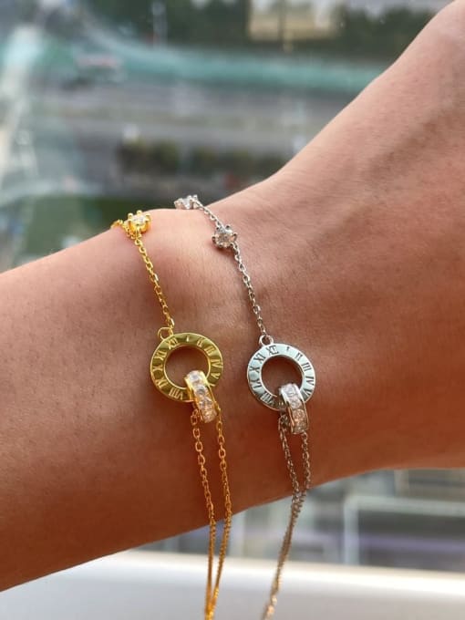 Arya 925 Sterling Silver With 18k Gold Plated Delicate Round Bracelets