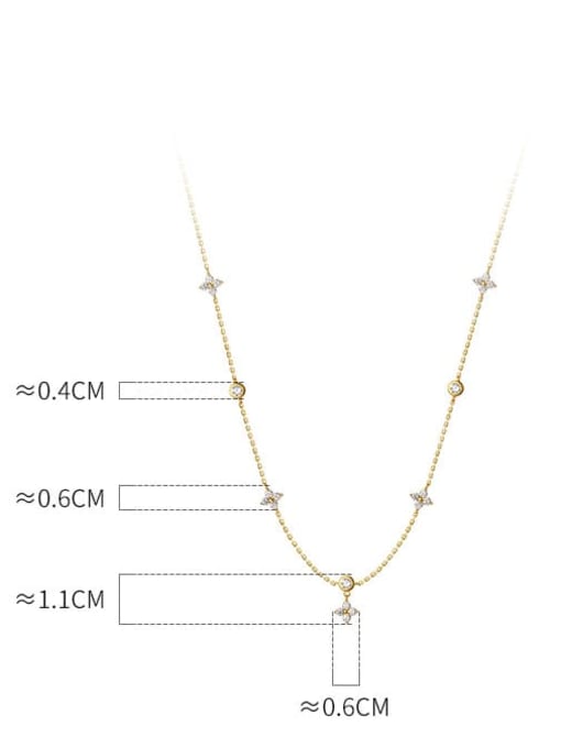 Chris 925 Sterling Silver With 18k Gold Plated Delicate Flower Wedding Necklaces